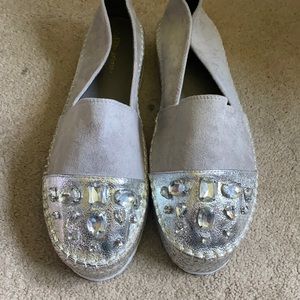 Silver/grey slide on shoes size 11